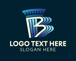 Loan - Blue Pillar Letter B logo design