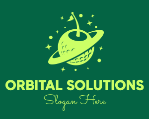 Orbital - Green Golf Planet logo design