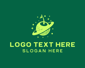 Galactic - Green Golf Planet logo design
