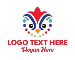 Rooster - Colorful Festival Bird logo design