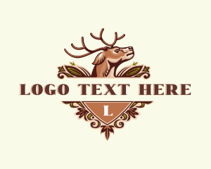 Antelope - Wild Deer Antler logo design
