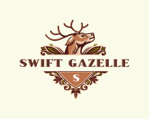 Gazelle - Wild Deer Antler logo design