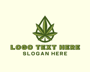 Plant - Marijuana Weed Droplet logo design