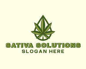 Sativa - Marijuana Weed Droplet logo design