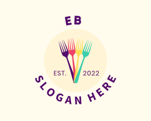 Restaurant Fork Emblem Logo