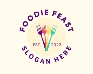 Eating - Restaurant Fork Emblem logo design