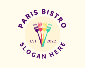 Restaurant Fork Emblem logo design