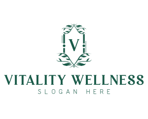 Beauty Wellness Wreath logo design