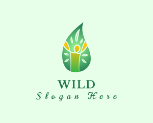 Lifestyle - Green Human Leaf logo design