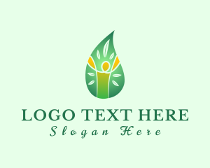 Green Human Leaf Logo