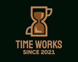 Time - Coffee Time Hourglass logo design