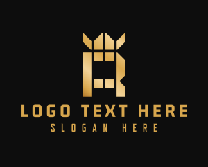 Elite - Gold Crown Letter R logo design