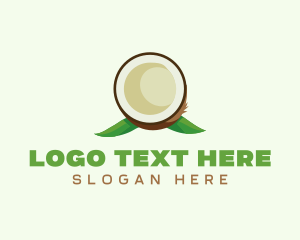 Coconut - Organic Coconut Leaf logo design