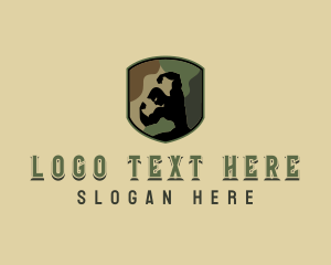 Soldier - Army Muscle Man logo design