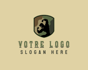 Military Training - Army Muscle Man logo design