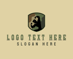 Military - Army Muscle Man logo design