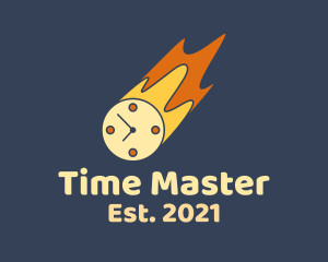 Time Clock Meteor  logo design