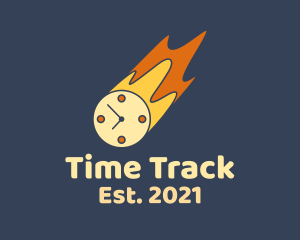 Time Clock Meteor  logo design