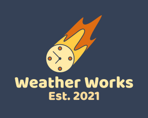 Meteorology - Time Clock Meteor logo design