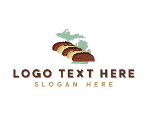 Map - Fudge Dessert Michigan logo design