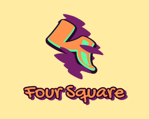 Four - Graffiti Art Number 4 logo design