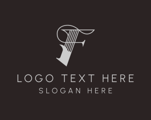 Geometric - Creative Pillar Architect Letter F logo design