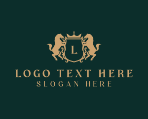University - Royal Horse Shield logo design