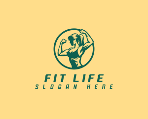 Muscle Woman Fitness logo design