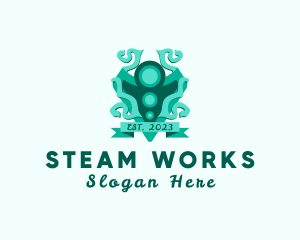 Steampunk - Steampunk Ornate Crest logo design