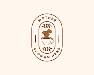 Caffeine - Restaurant Coffee Bean Mug logo design