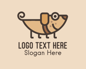 Doggo - Smiling Brown Puppy logo design