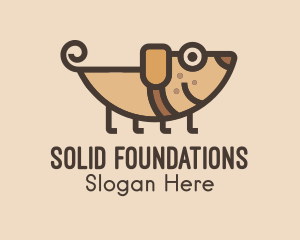 Animal Sanctuary - Smiling Brown Puppy logo design