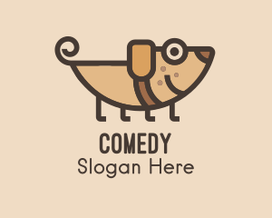 Veterinary Clinic - Smiling Brown Puppy logo design