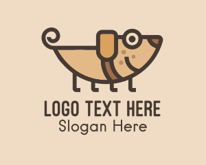 Smiling Brown Puppy  Logo