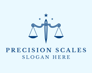 Blue Justice Scale logo design