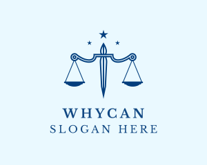 Law Firm - Blue Justice Scale logo design