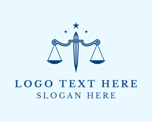 Notary - Blue Justice Scale logo design