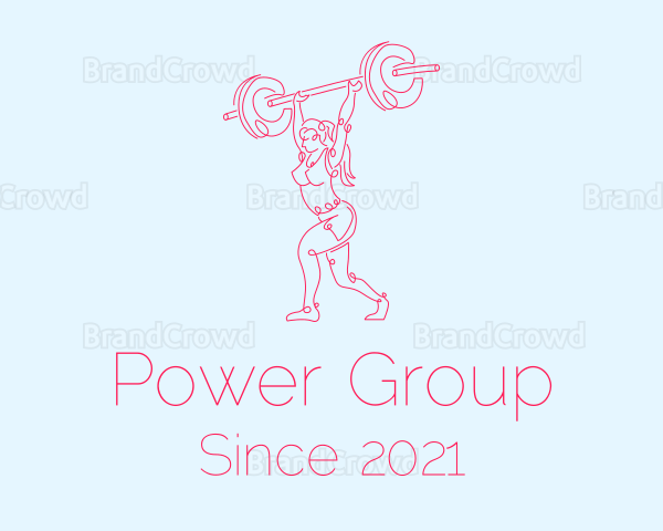 Powerlifter Woman Monoline Logo