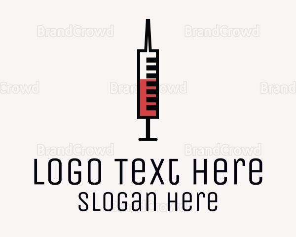 Minimalist Blood Syringe Logo