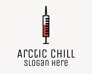 Minimalist Blood Syringe logo design