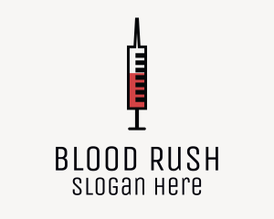 Minimalist Blood Syringe logo design