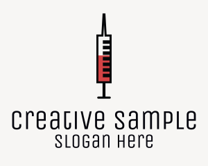 Minimalist Blood Syringe logo design