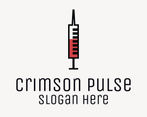 Minimalist Blood Syringe logo design