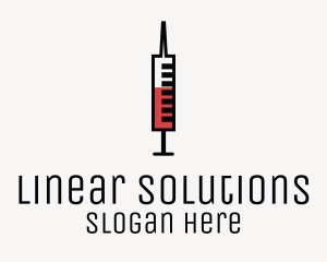 Minimalist Blood Syringe logo design