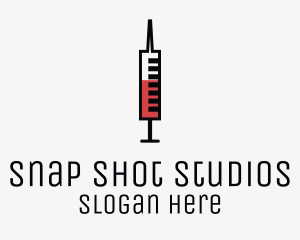 Bp - Minimalist Blood Syringe logo design
