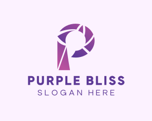 Modern Purple Letter P logo design