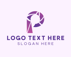 Communication - Modern Purple Letter P logo design