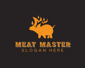 Pork Roast Flame logo design