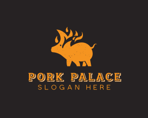 Pork - Pork Fire Flame logo design
