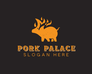 Pork Roast Flame logo design